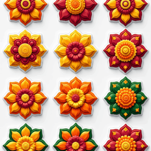 Mandalas & Rangoli - Sticker Sheet v10